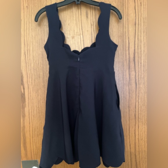 NASTY GAL Navy Scalloped Mini Dress- Size Small - Picture 5 of 6